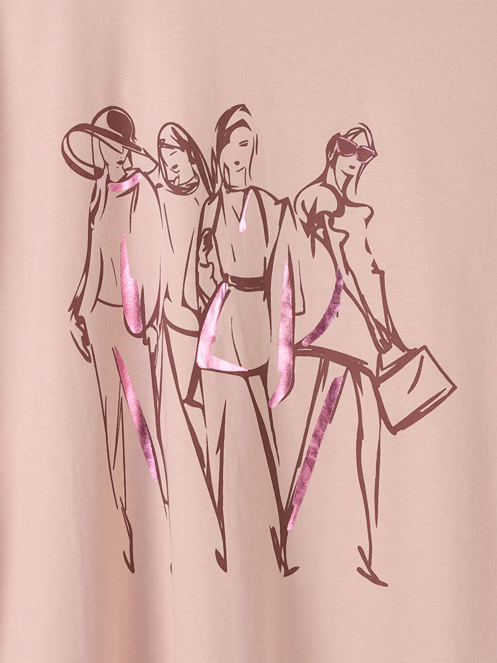 Crew Neck Printed Women's T-Shirt-2