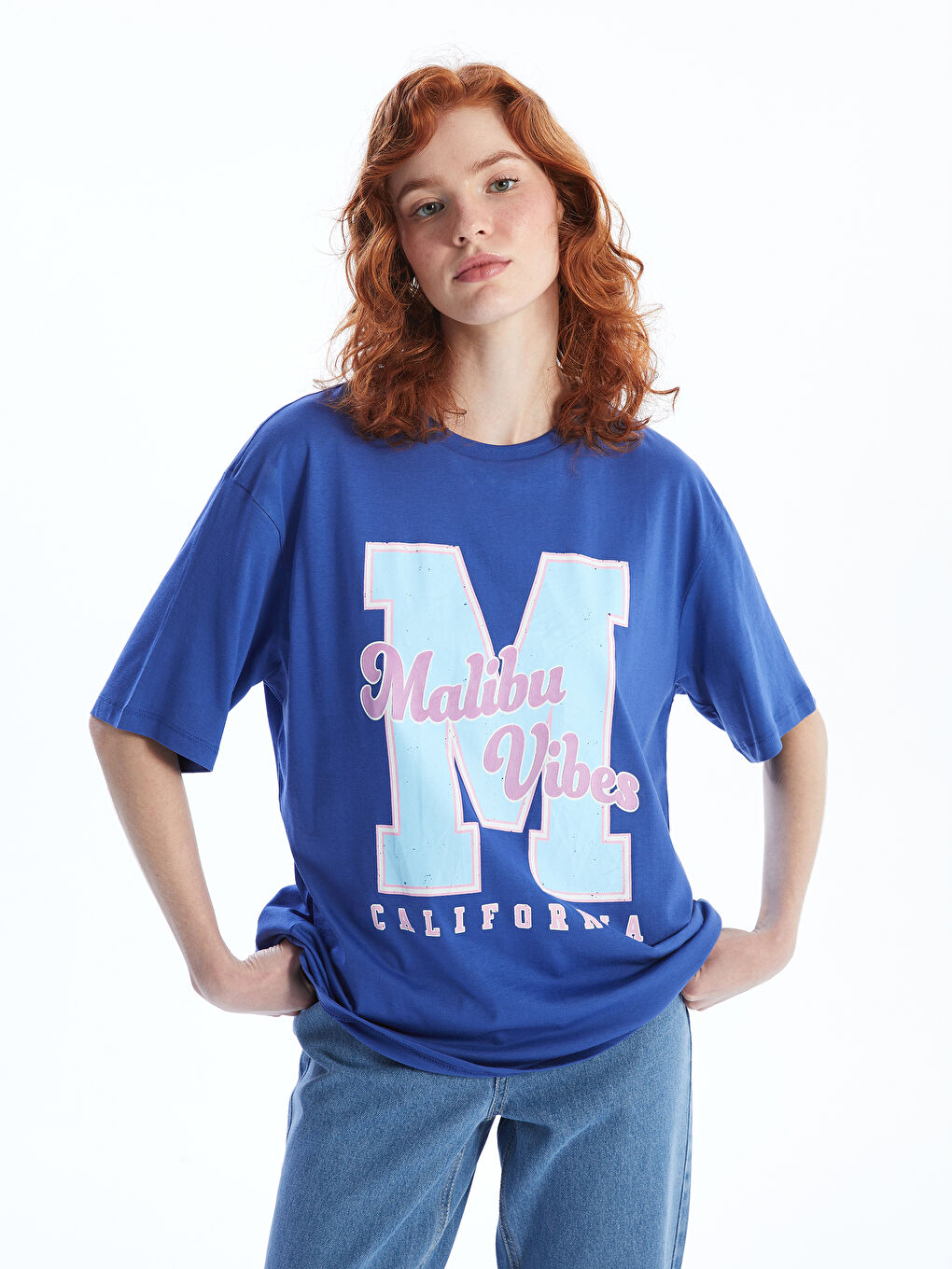 Crew Neck Printed Short Sleeve Women's T-Shirt