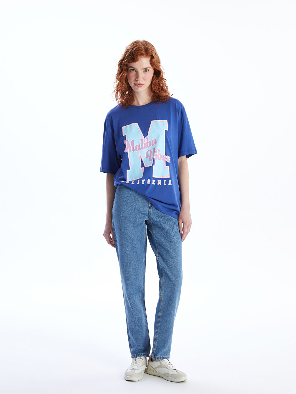 Crew Neck Printed Short Sleeve Women's T-Shirt-1