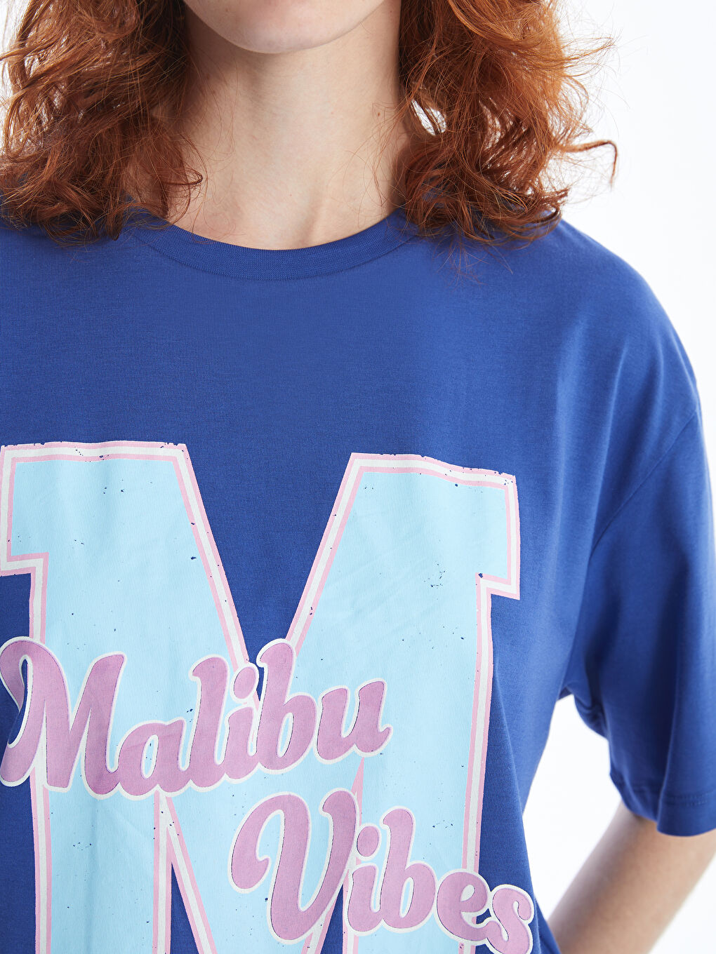 Crew Neck Printed Short Sleeve Women's T-Shirt-2