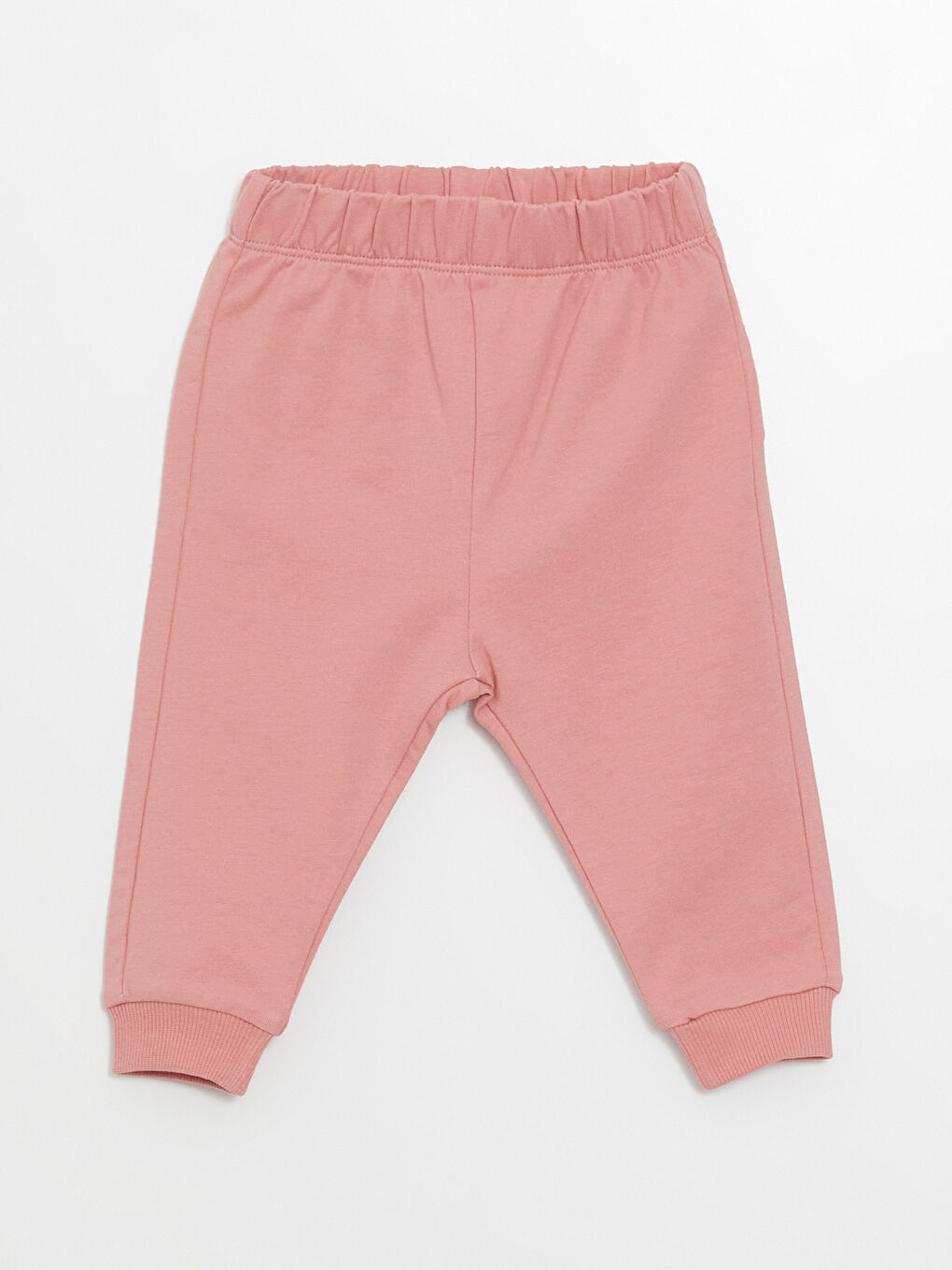 LCW baby Pembe Beli Lastikli Basic Kız Bebek Pantolon