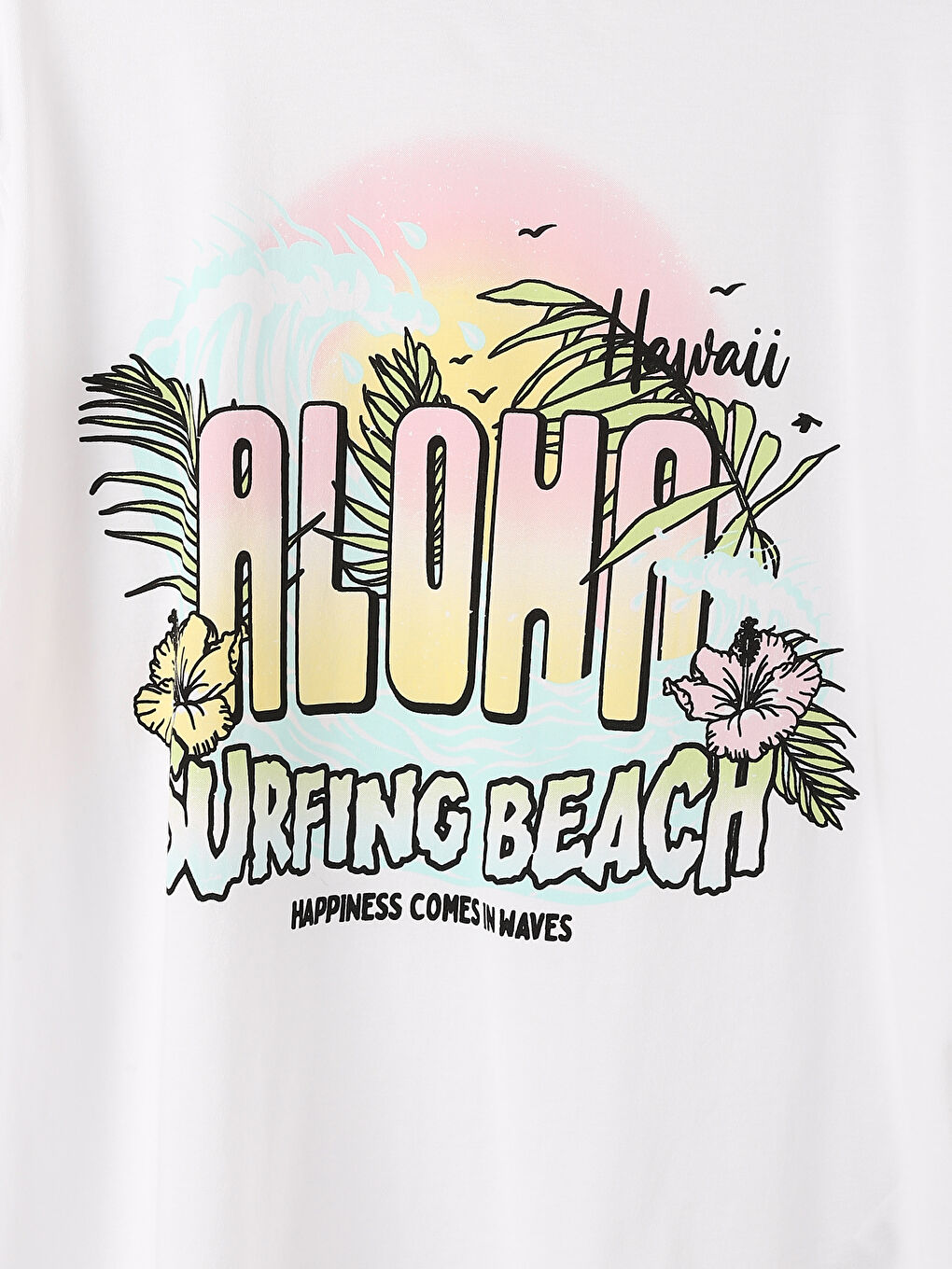 Crew Neck Printed Short Sleeve Oversize Women's T-Shirt-2