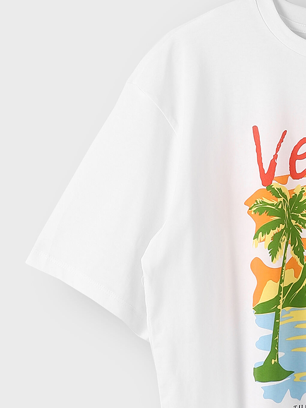 Crew Neck Printed Short Sleeve Oversize Women's T-Shirt-2