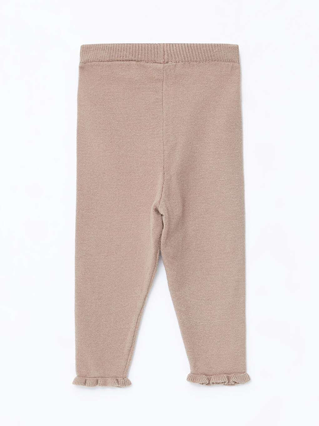 Kahverengi Beli Lastikli Kız Bebek Tayt-1