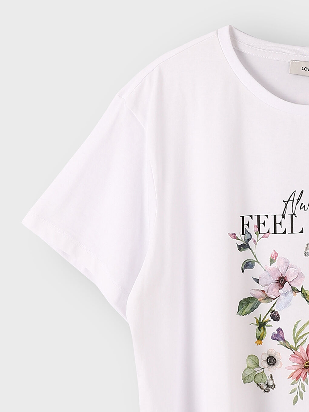 Crew Neck Printed Short Sleeve Women's T-Shirt-3