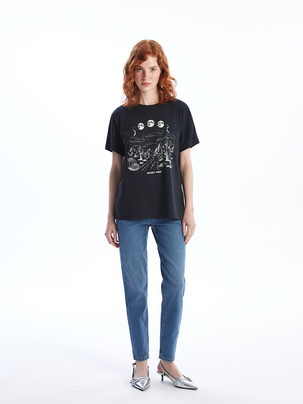Crew Neck Printed Women's T-Shirt-1