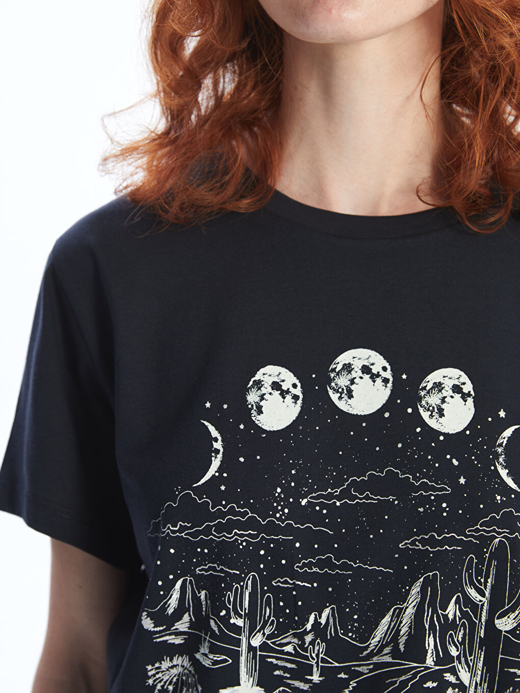 Crew Neck Printed Women's T-Shirt-2