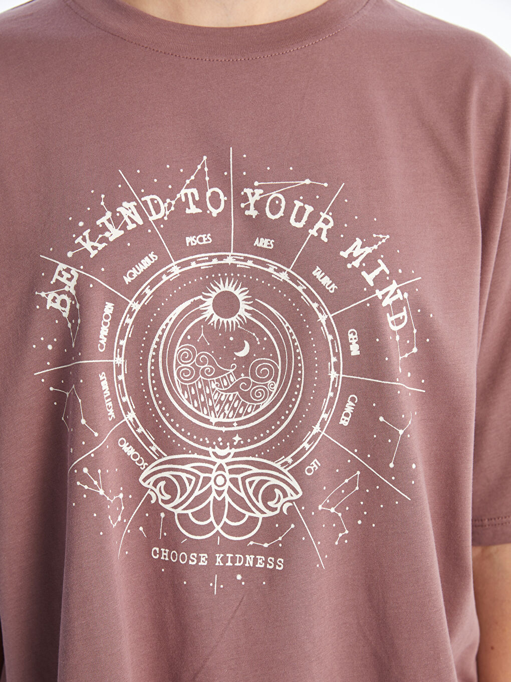 Crew Neck Printed Oversize Women's T-Shirt-2