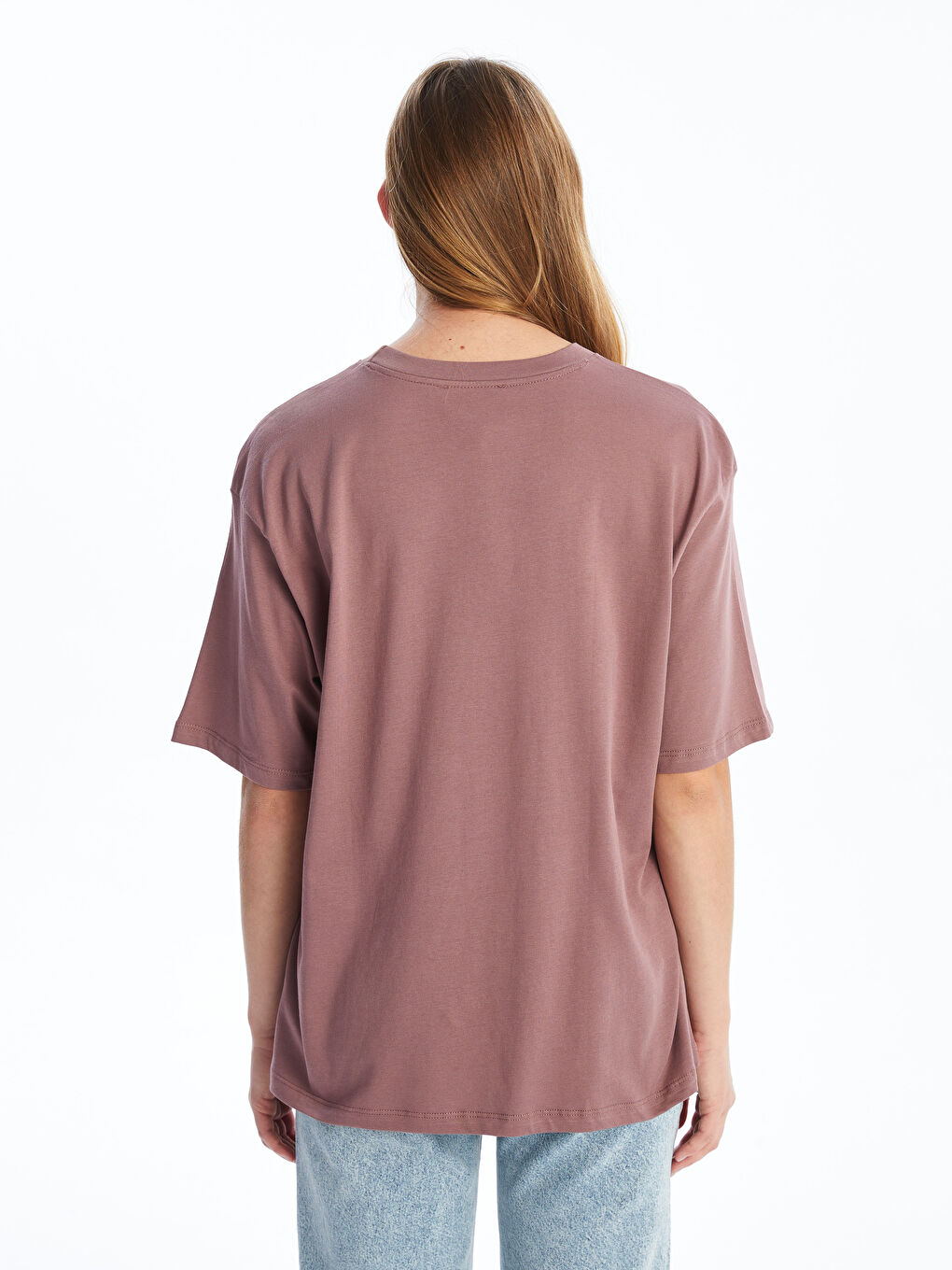 Crew Neck Printed Oversize Women's T-Shirt-3