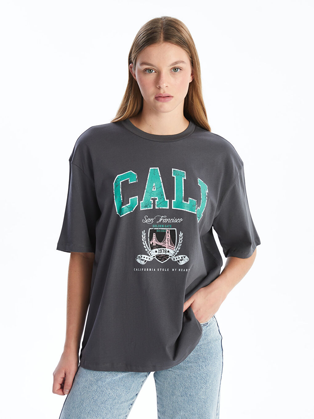 Crew Neck Printed Short Sleeve Women's T-Shirt