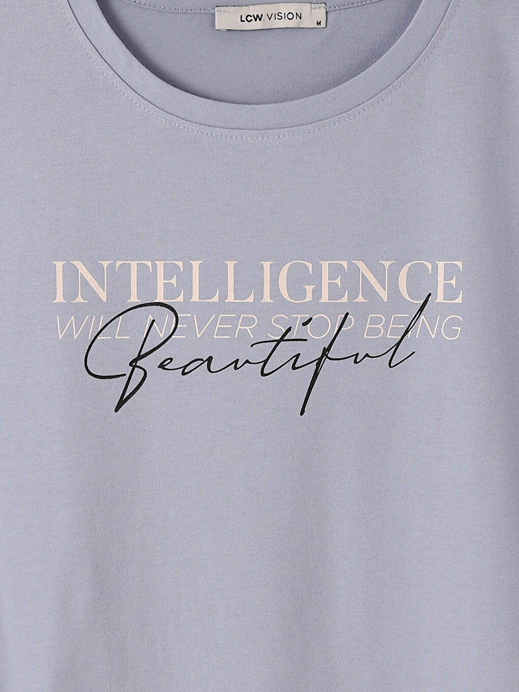 تيشيرت نسائي بأكمام قصيرة وياقة دائرية مطبوع-5