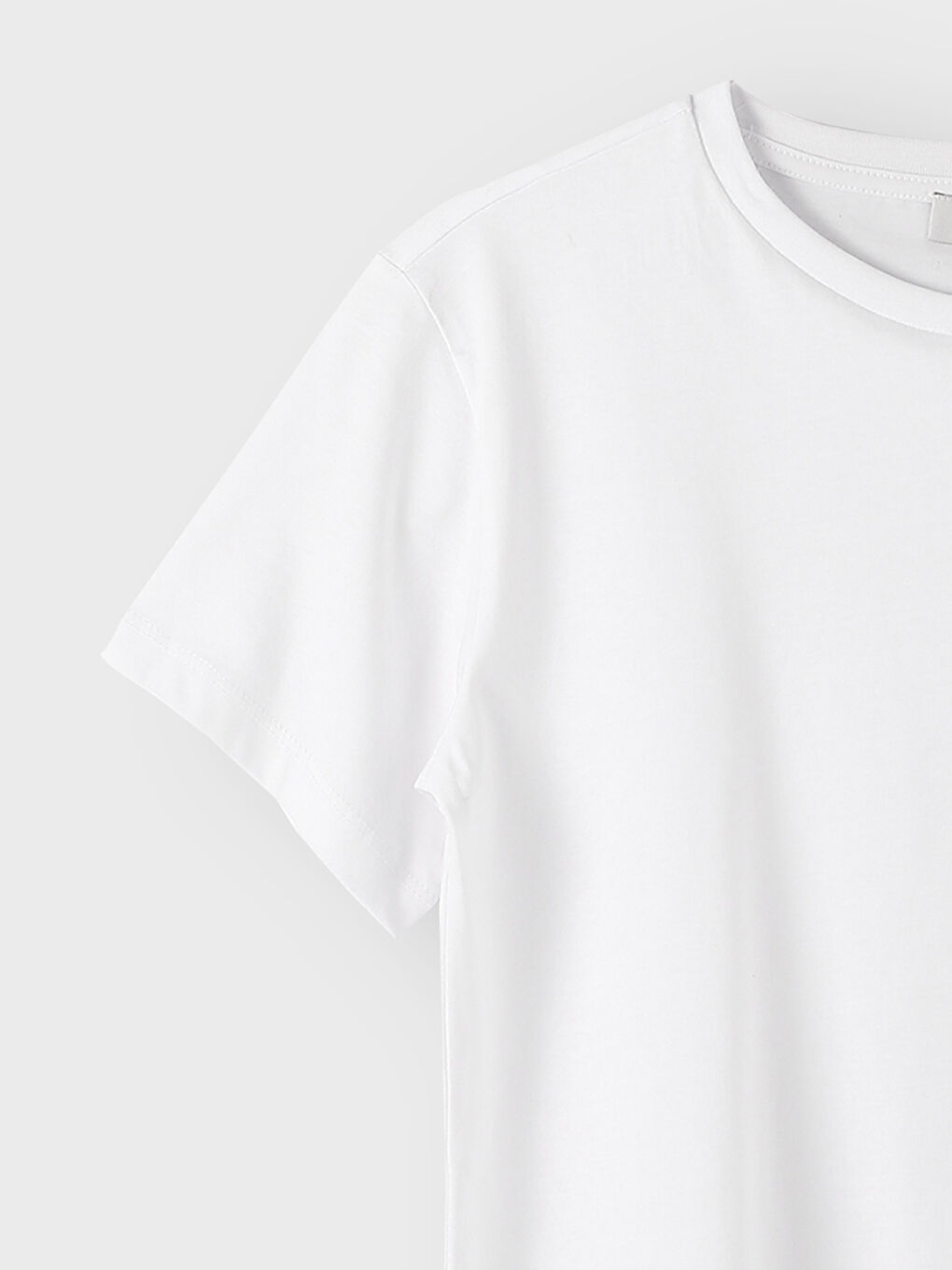 Crew Neck Plain Short Sleeve Women's T-Shirt-1