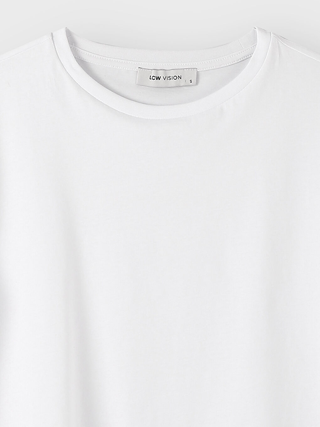 Crew Neck Plain Short Sleeve Women's T-Shirt-2