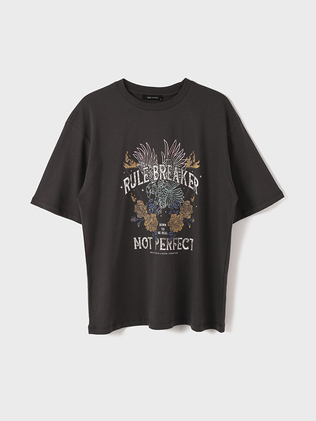 تيشيرت نسائي بأكمام قصيرة وياقة دائرية مطبوع