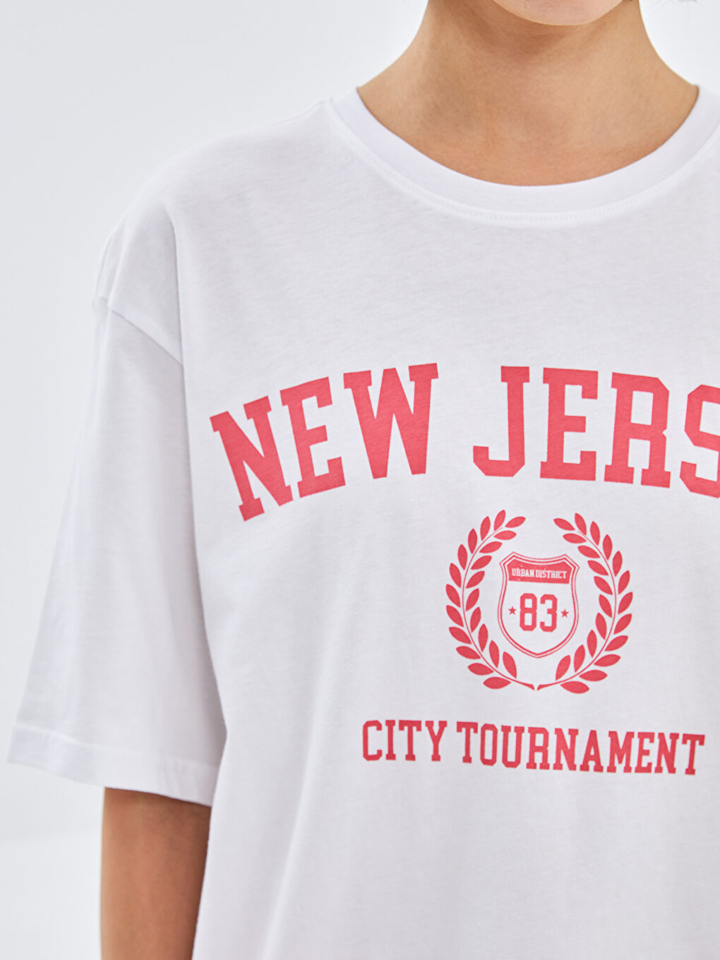 Crew Neck Printed Oversize Women's T-Shirt-2