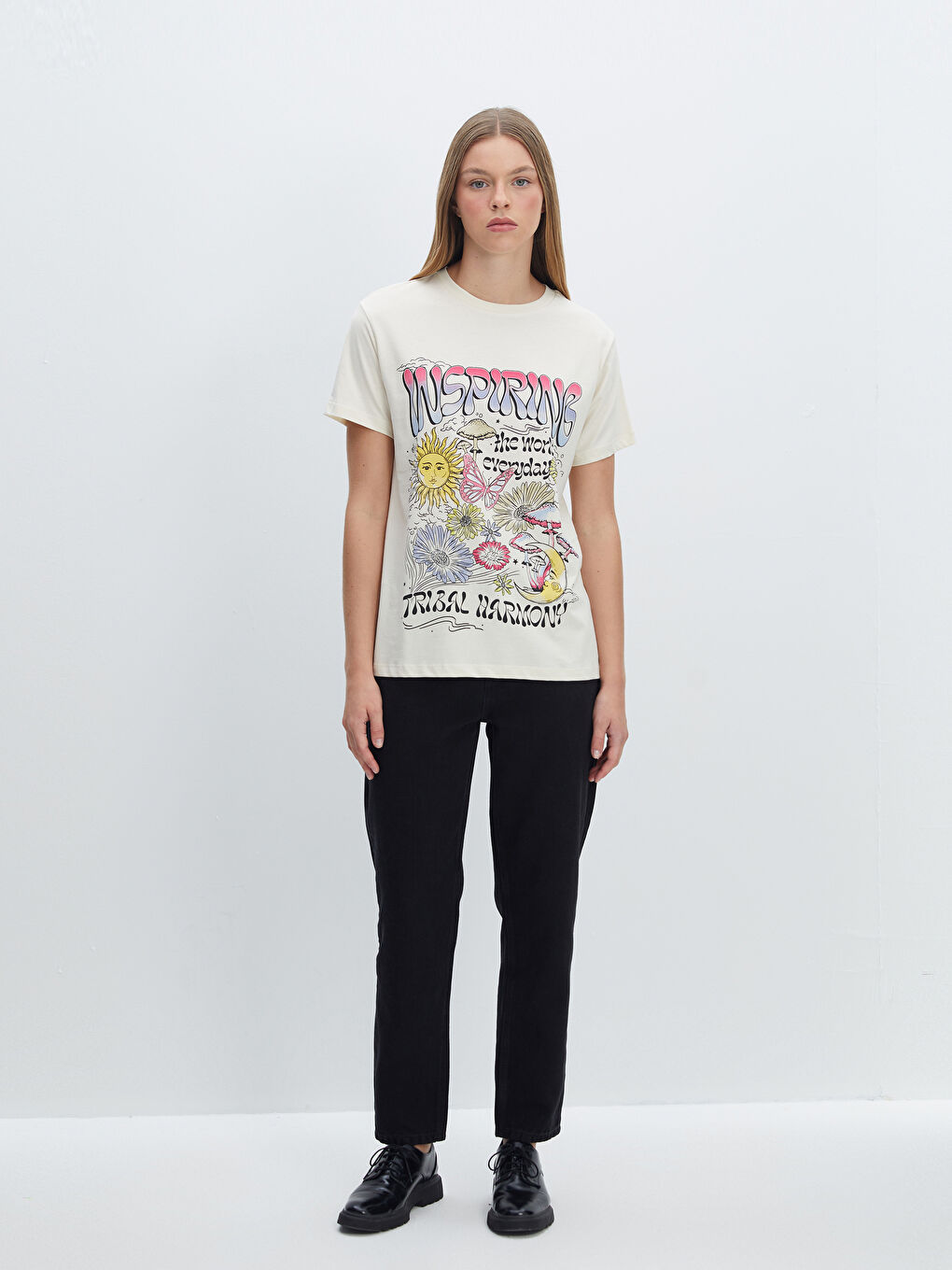 Crew Neck Printed Women's T-Shirt -W4DA55Z8-R9J