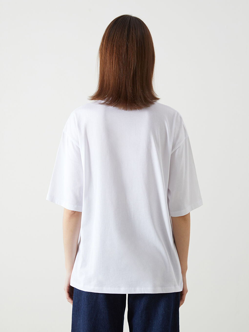 Crew Neck Anime Printed Oversize Women's T-Shirt-3