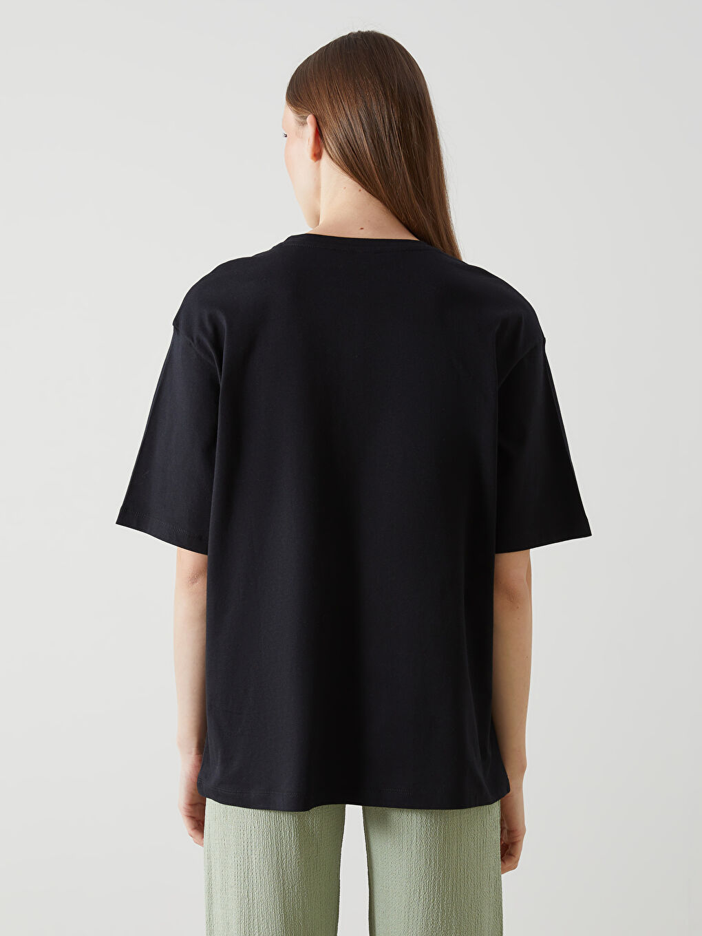 Crew Neck Printed Oversize Women's T-Shirt-3