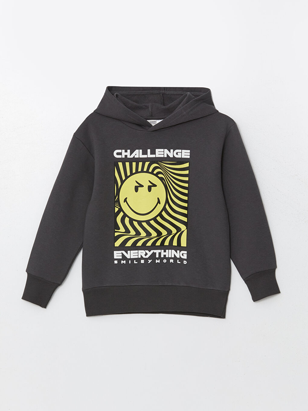 LCW Kids Antrasit Smileyworld Baskılı Erkek Çocuk Kalın Sweatshirt