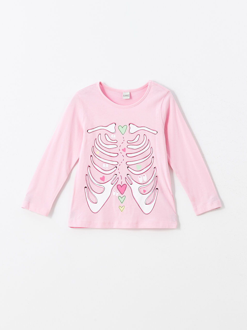 LCW DREAM Crew Neck Printed Long Sleeve Girls' Pyjama Set -W4DA84Z4-QY7