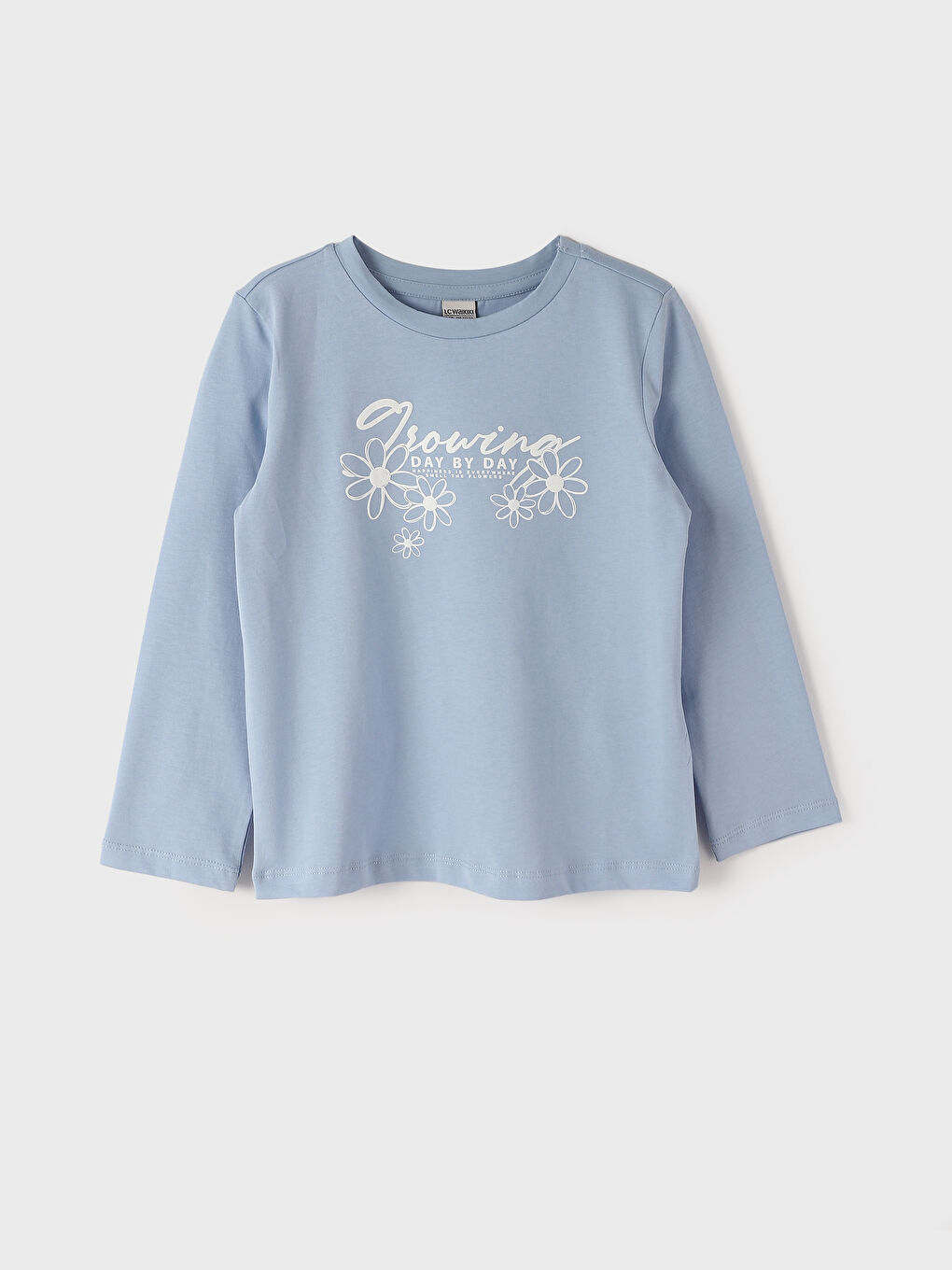 Crew Neck Printed Long Sleeve Girls' T-Shirt