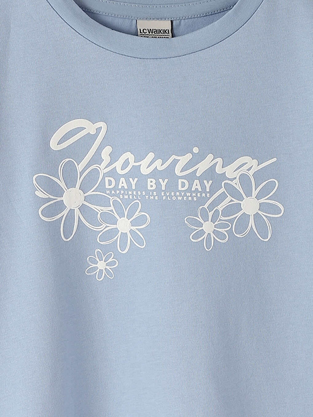 Crew Neck Printed Long Sleeve Girls' T-Shirt-2