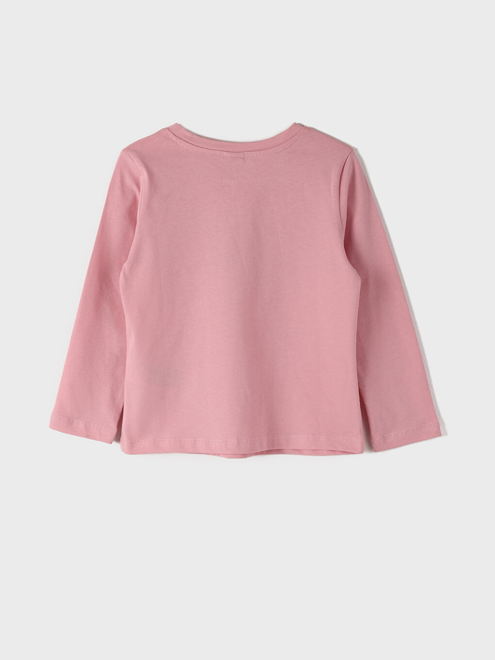 تيشيرت كم طويل مطبوع بياقة دائرية للبنات-3