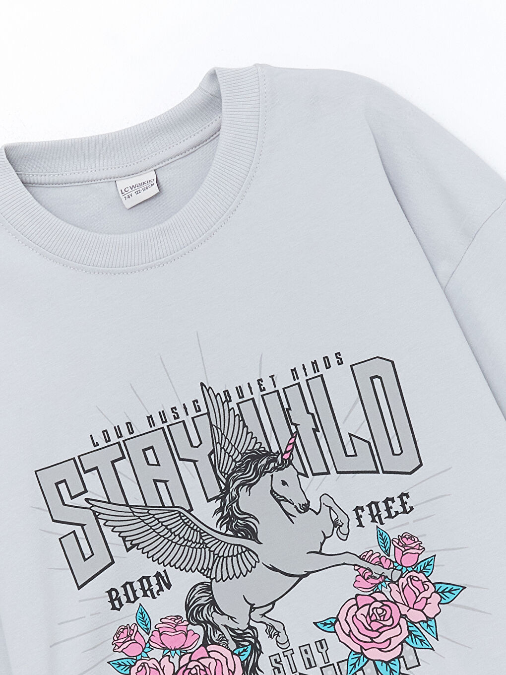 Crew Neck Girls' T-Shirt-1