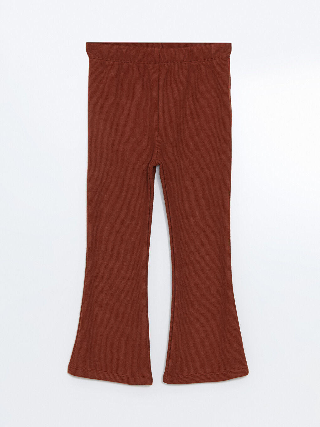 Kahverengi Beli Lastikli İspanyol Paça Kız Çocuk Tayt