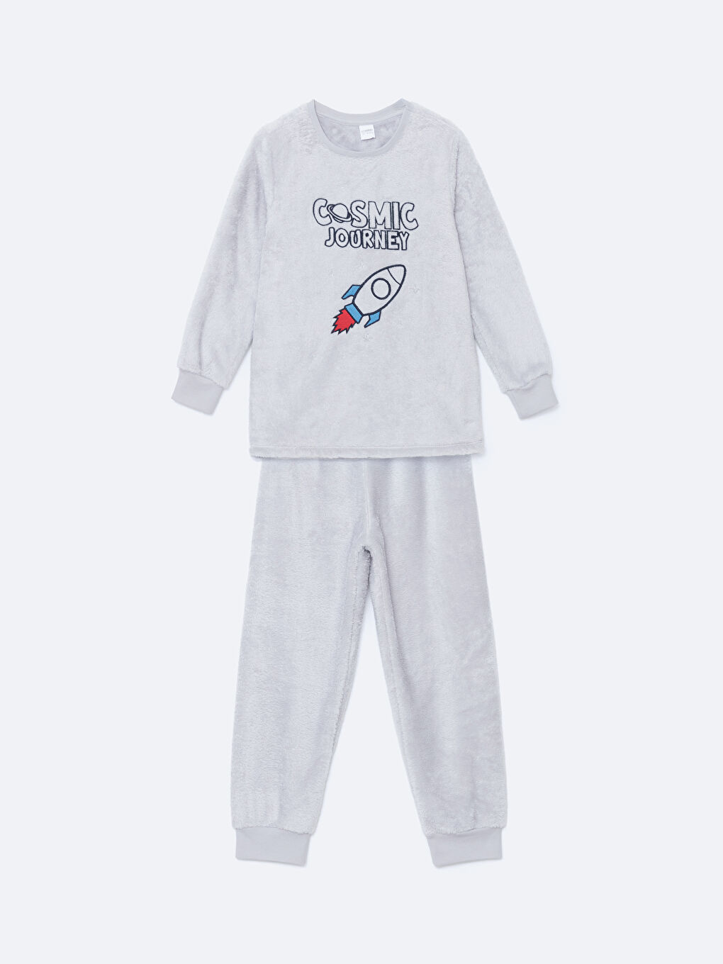Crew Neck Plush Boys' Pyjama Set -W4DB89Z4-J2E