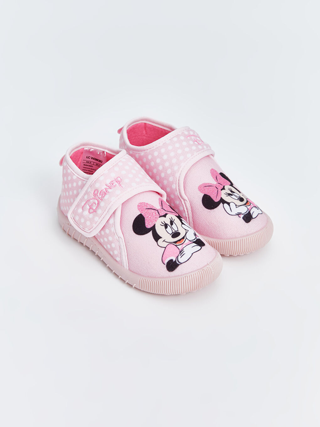 LCW STEPS Pembe Baskılı Minnie Mouse Baskılı Kız Bebek Panduf