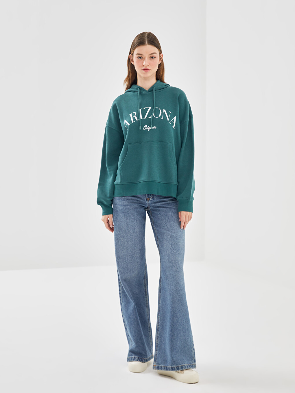 LCW Modest Arizona Printed Oversize Women's Thick Hoodie