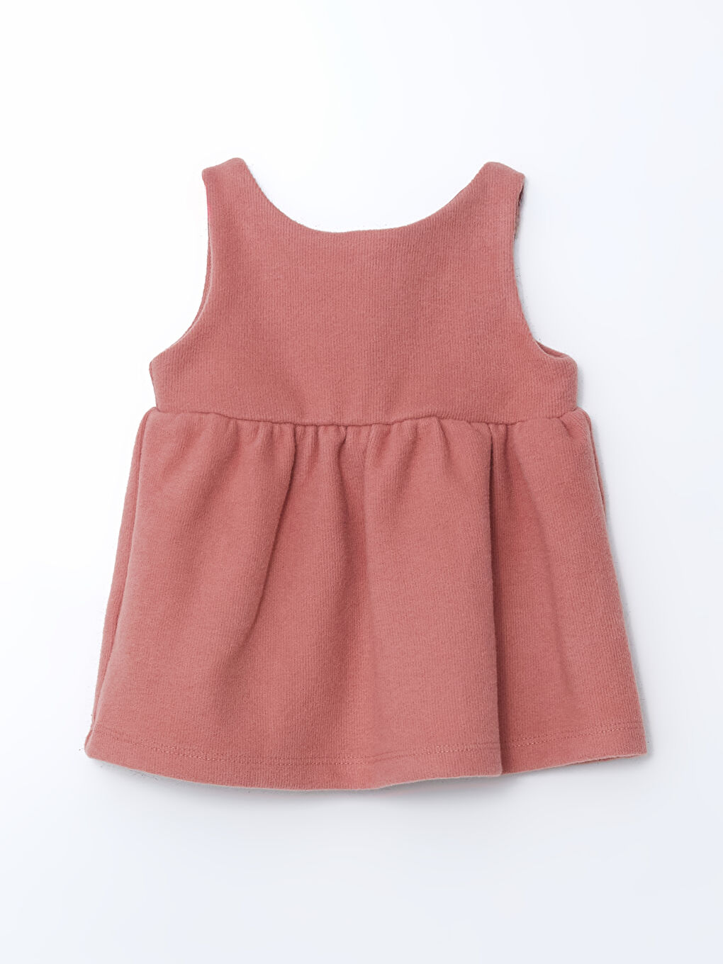 Pembe Bisiklet Yaka Çiçekli Kız Bebek Elbise-1