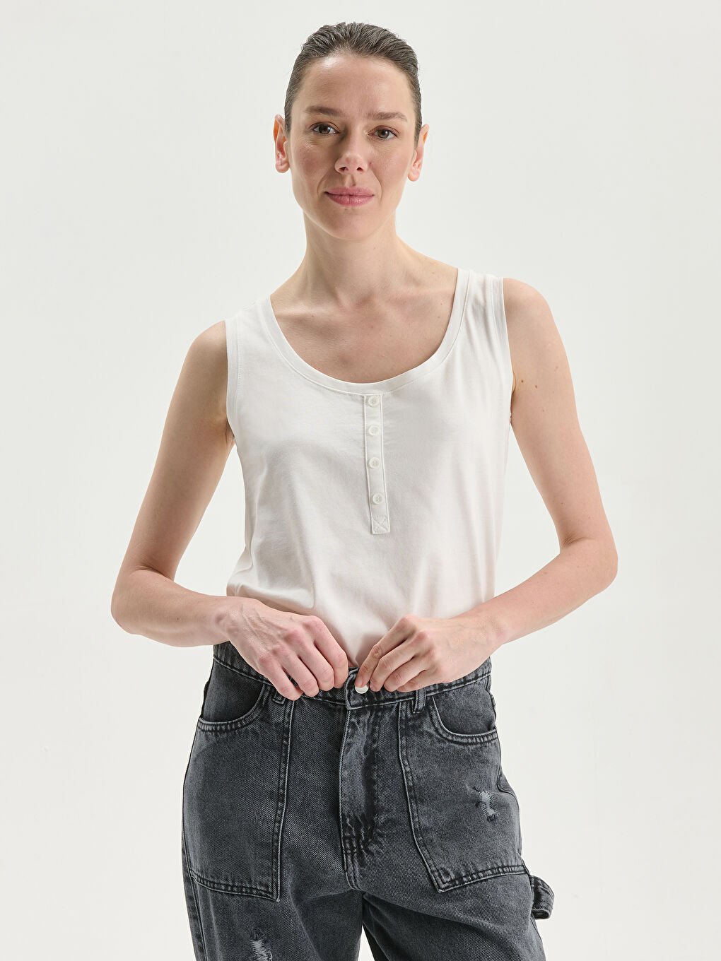U Neck Women's Tank Top -W4DC90Z8-R9J
