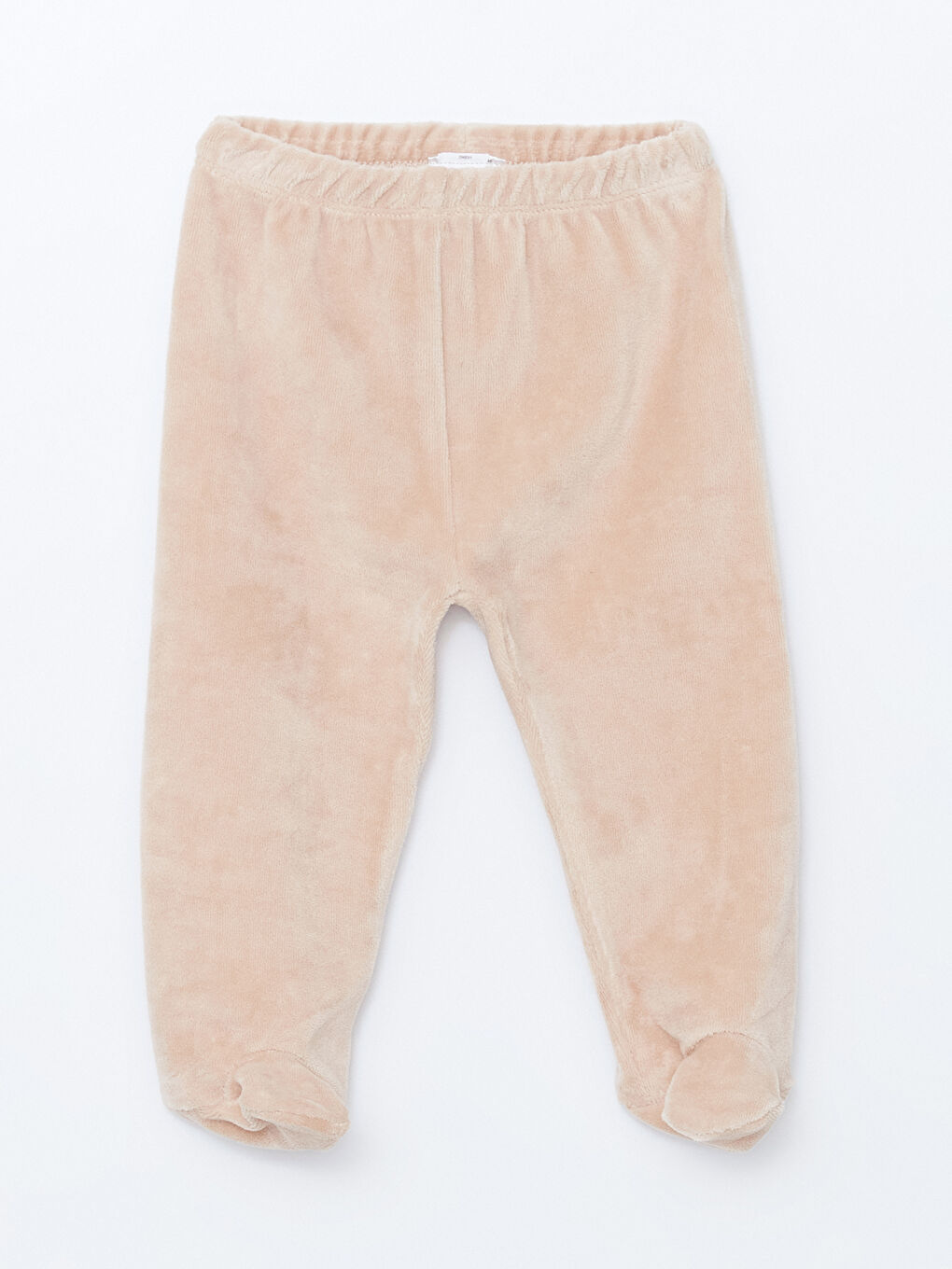 Bej Beli Lastikli Kız Bebek Eşofman Alt