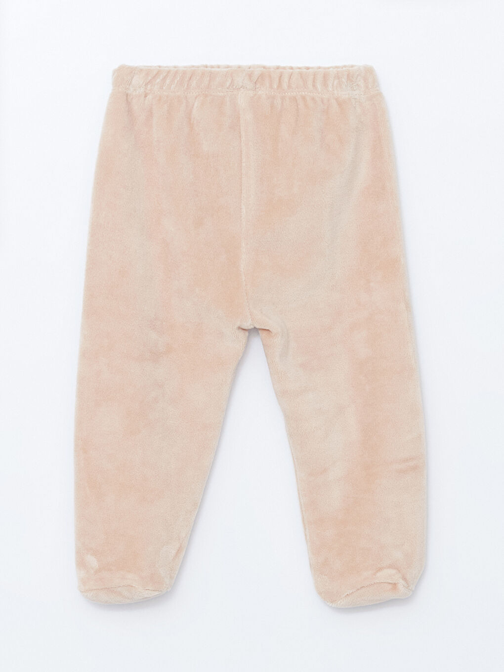 Bej Beli Lastikli Kız Bebek Eşofman Alt-1