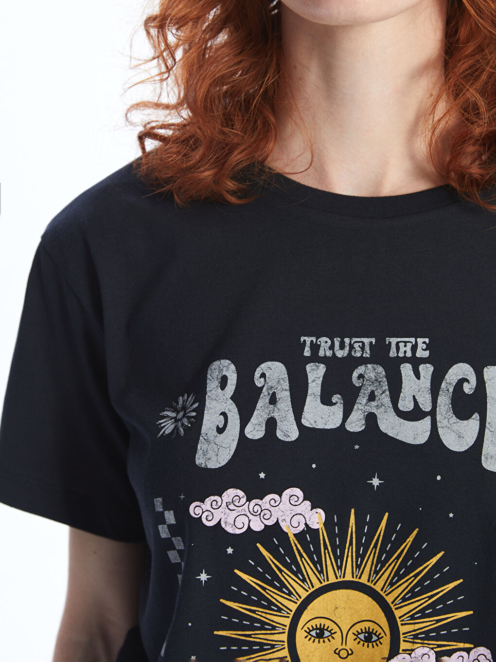 Crew Neck Printed Women's T-Shirt-2