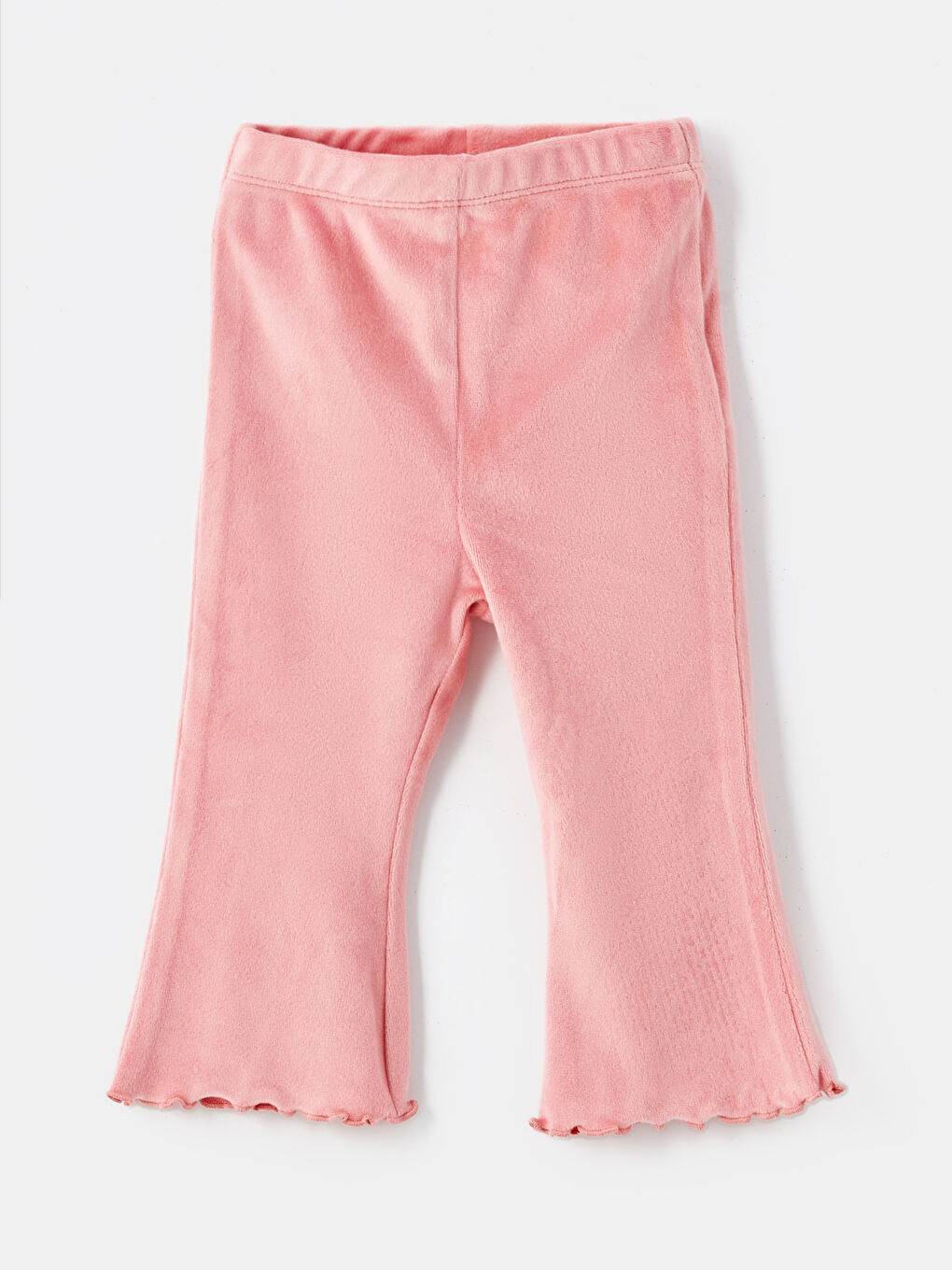 Pembe Beli Lastikli İspanyol Paça Kız Bebek Tayt