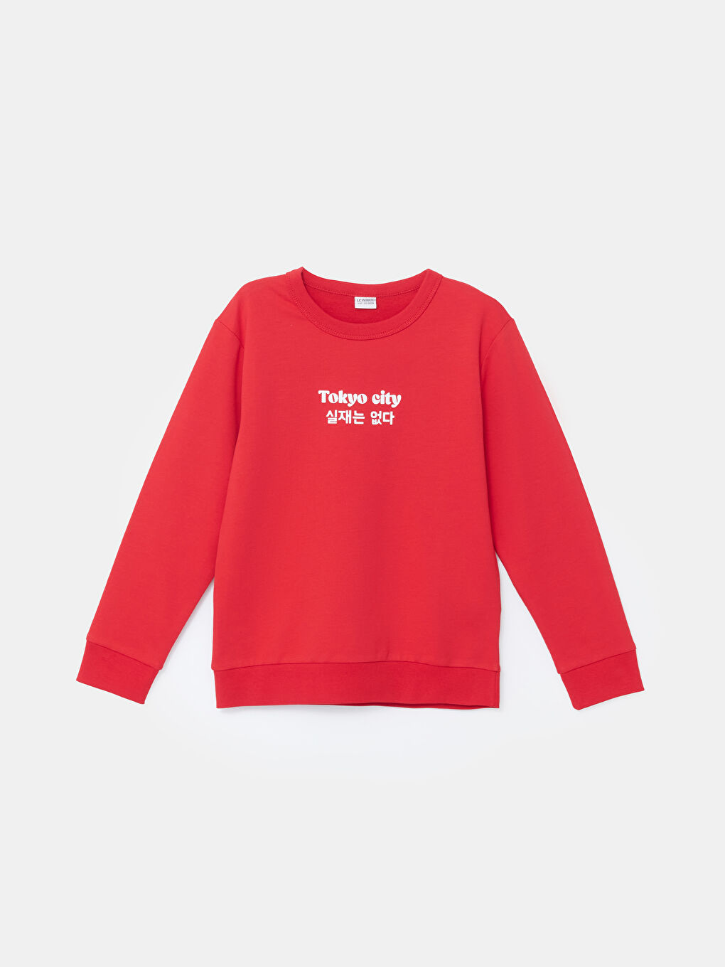 LCW Kids Kırmızı Bisiklet Yaka Erkek Çocuk Sweatshirt