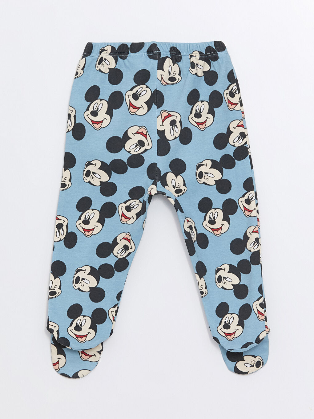 LCW baby Açık Mavi Mickey Mouse Baskılı Erkek Bebek Çıtçıtlı Body ve Pantolon 2'li Takım - 6