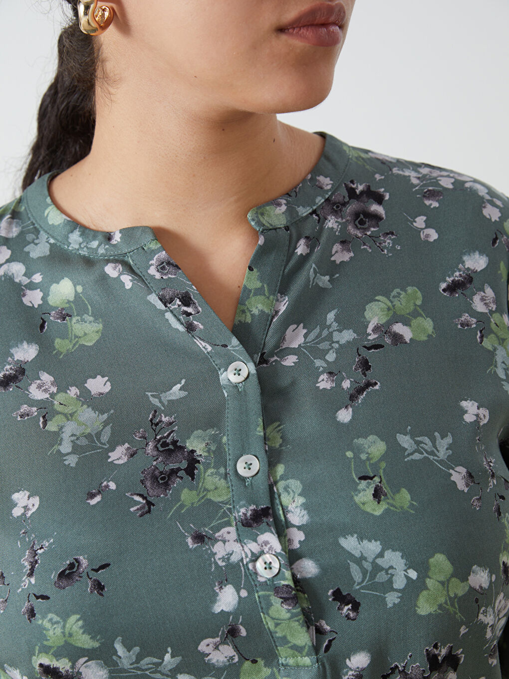 LCW Grace Notch Neck Patterned Women's Blouse -W4DD81Z8-LRR