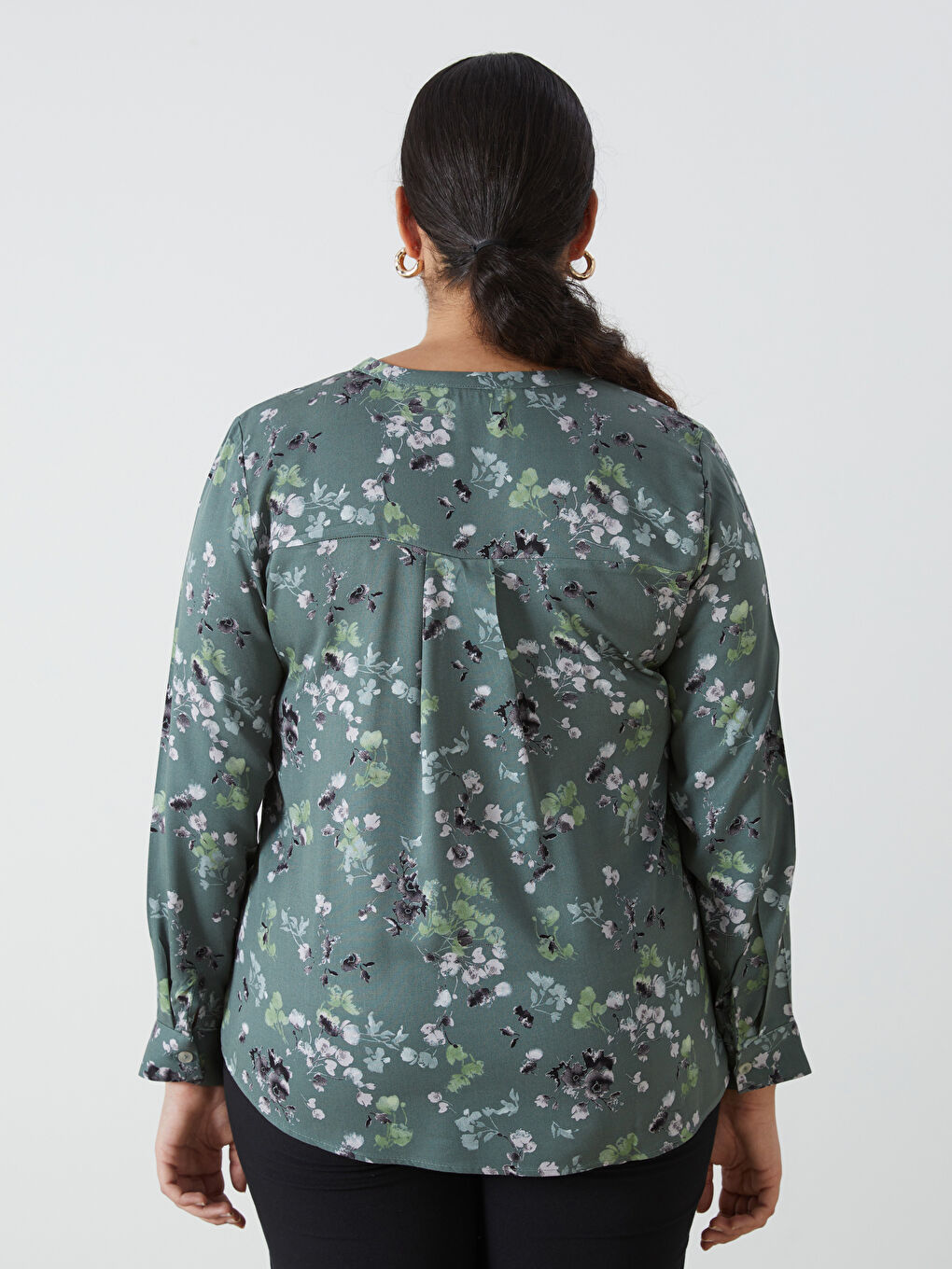 LCW Grace Notch Neck Patterned Women's Blouse -W4DD81Z8-LRR