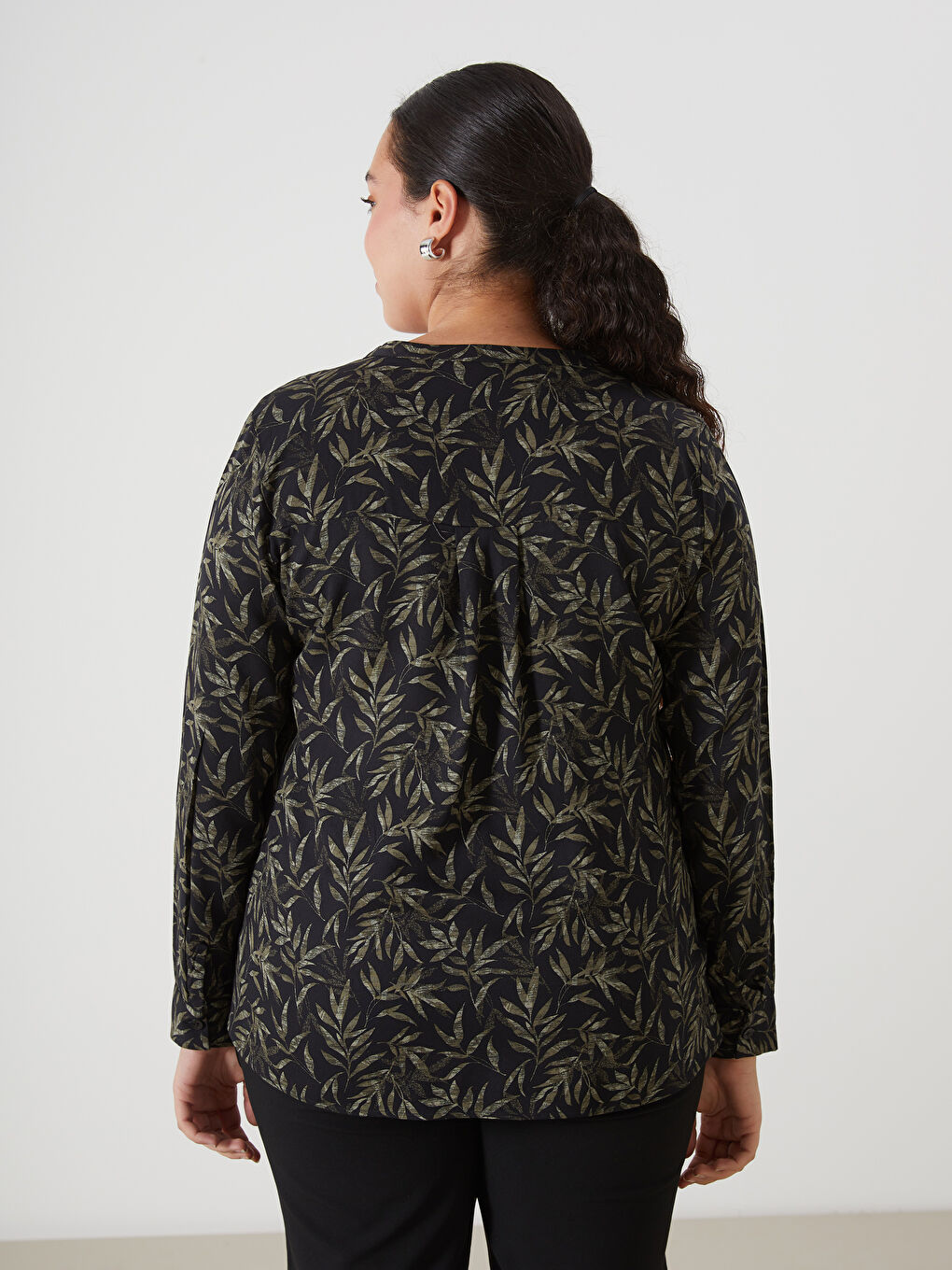 LCW Grace Notch Neck Patterned Women's Blouse -W4DD81Z8-LS6