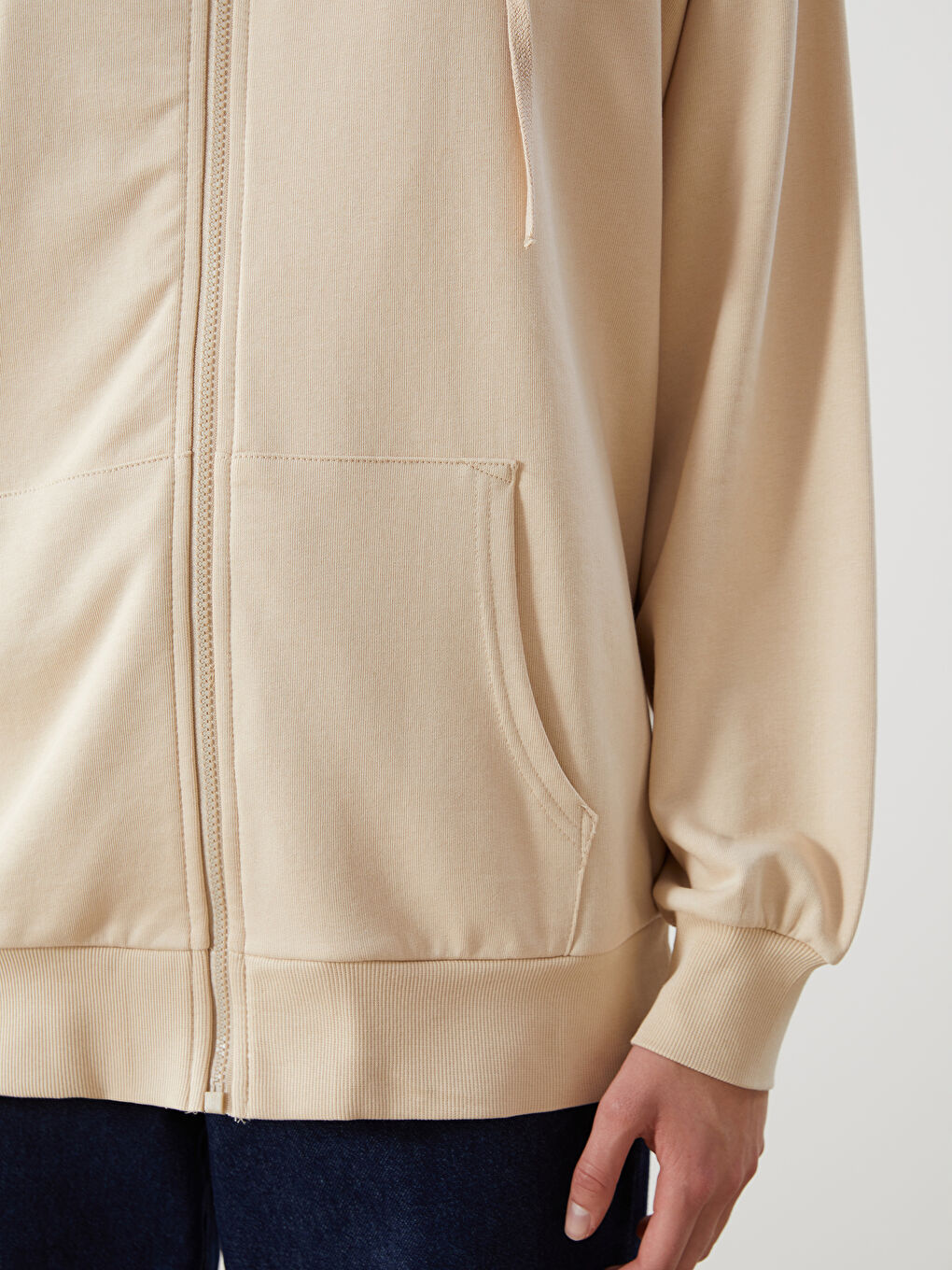 Hooded Oversize Women's Zipper Sweatshirt-2