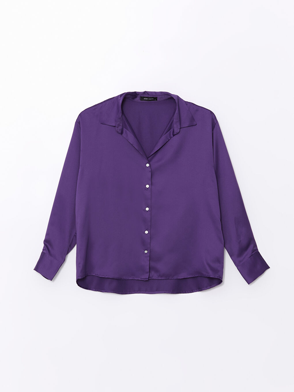 LC Waikiki Plain Long Sleeve Satin Oversize Women's Shirt -W4DE47Z8-HNJ