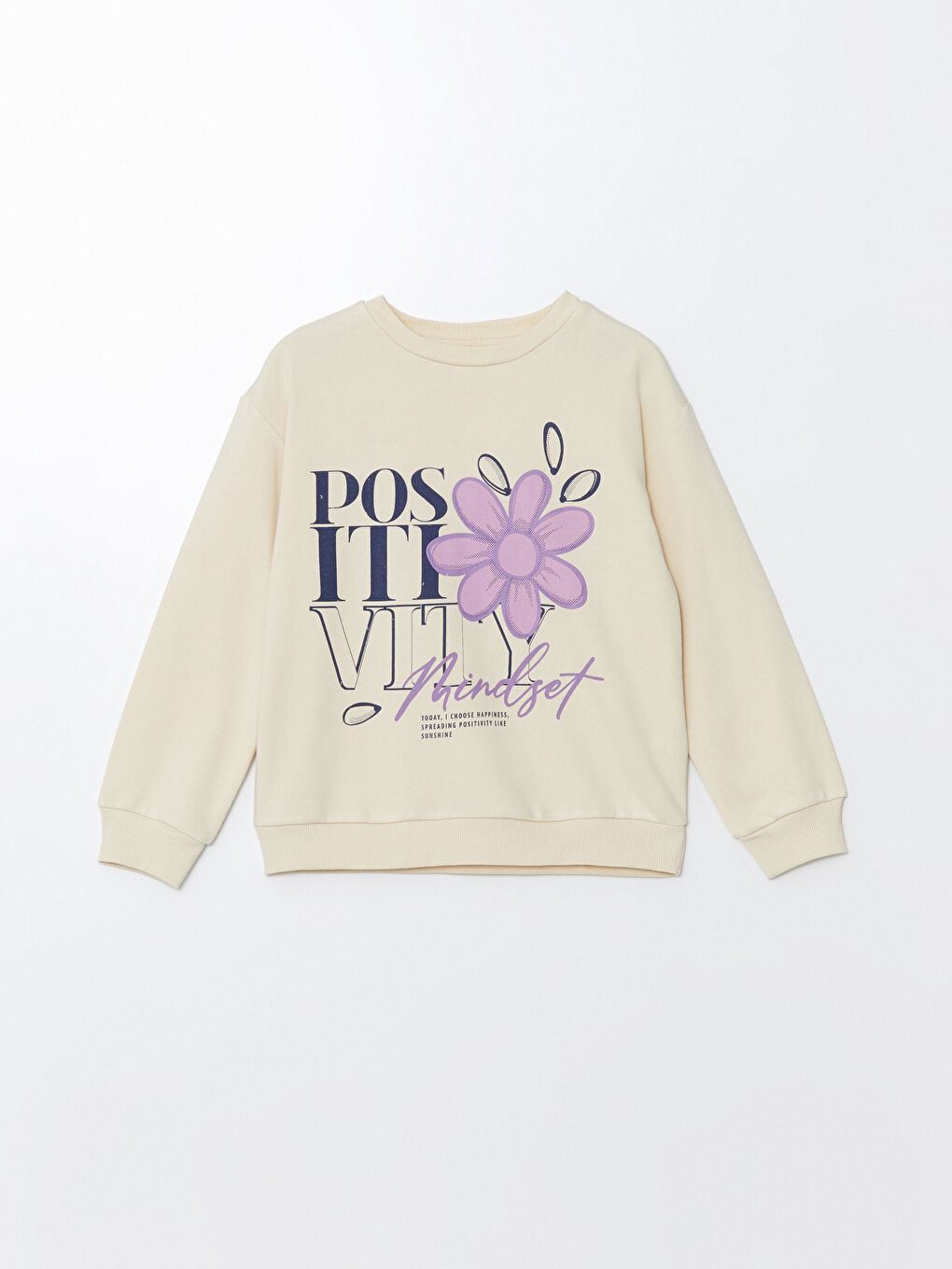 سويت شيرت تخين بياقة دائرية - بنات