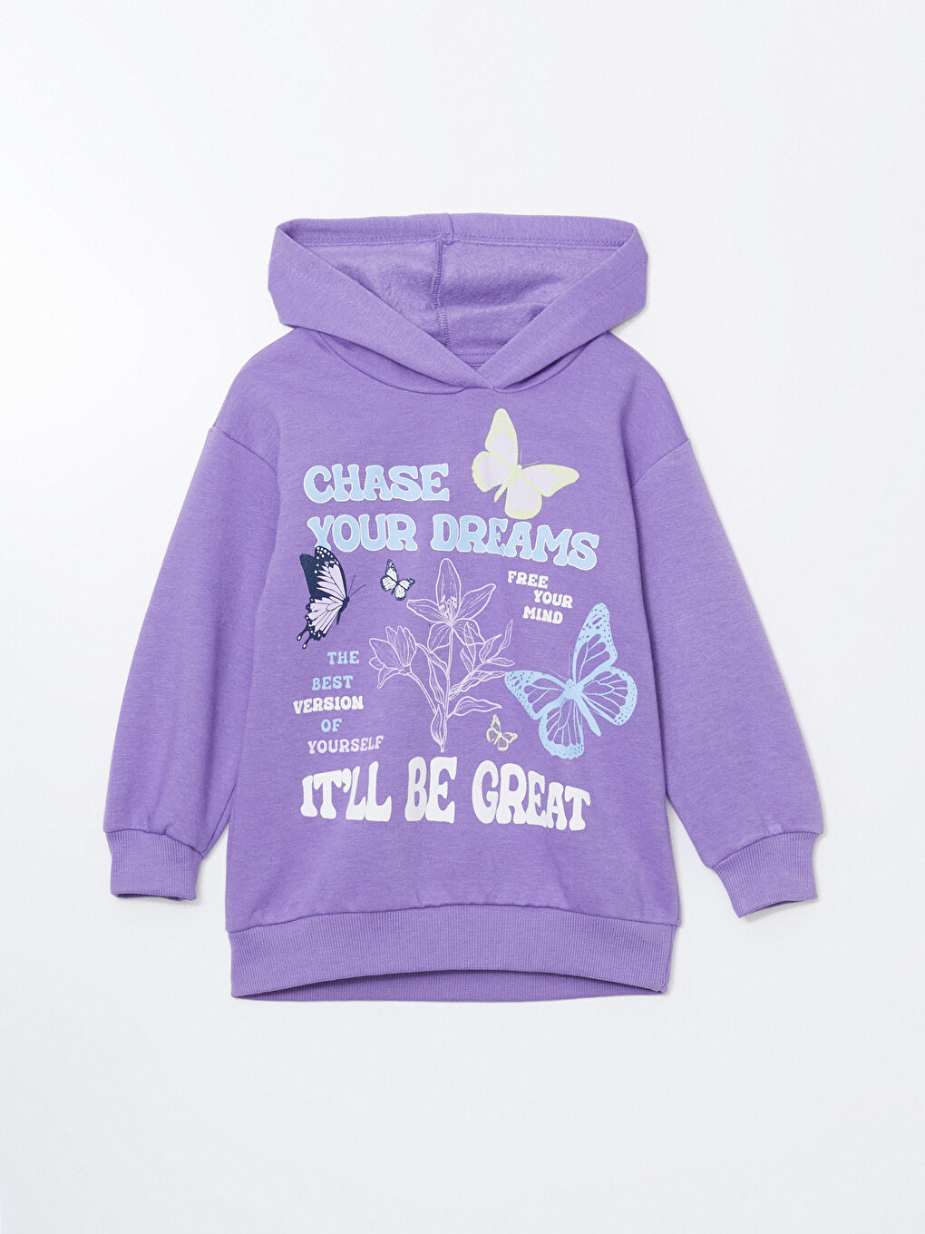 Hooded Girls' Thick Sweatshirt
