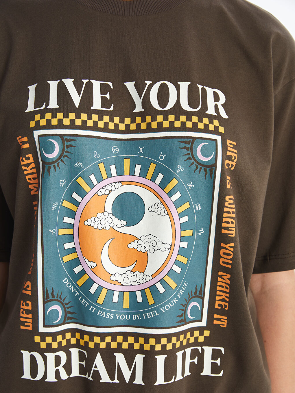 LCW Vision Crew Neck Printed Short Sleeve Women's T-Shirt -W4DF16Z8-HDZ