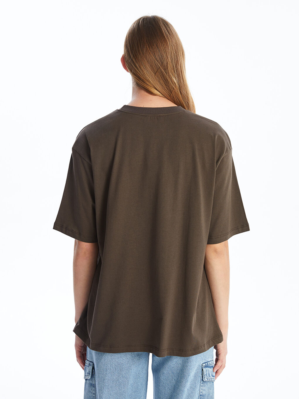 LCW Vision Crew Neck Printed Short Sleeve Women's T-Shirt -W4DF16Z8-HDZ