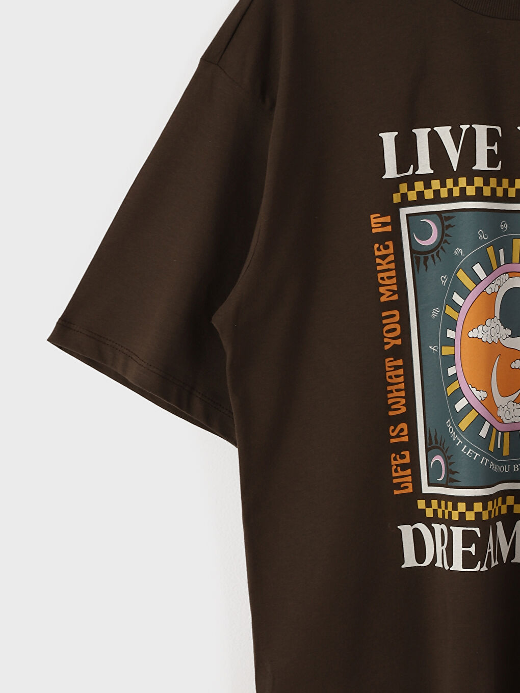 LCW Vision Crew Neck Printed Short Sleeve Women's T-Shirt -W4DF16Z8-HDZ